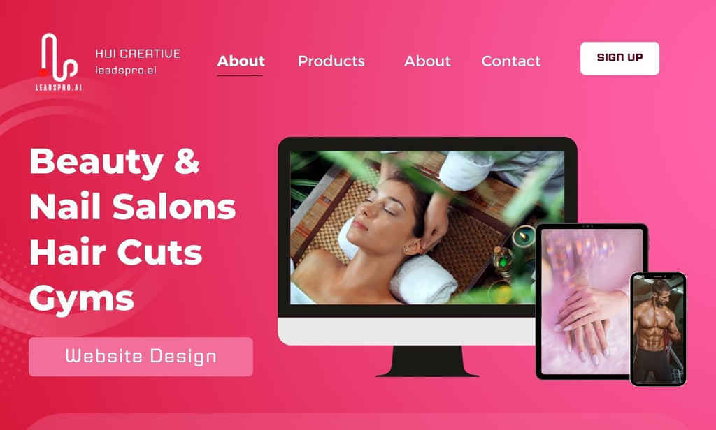 Website Design for Beauty Nail Salons Hair Cuts Gyms | website | bigcommerce, shopify, squarespace, website, wix, woocommerce, wordpress | Hui Creative Services Inc